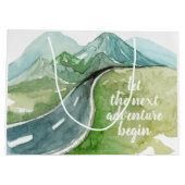 水彩自然次の冒険を始めよう ラージペーパーバッグ (裏面)