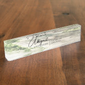 水彩自然湖と緑の風景 デスクネームプレート (側面)