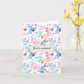 水彩自然素晴らし模様確認カード カード (黄色い花)