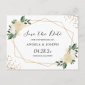 水彩自然緑の金ゴールドフローラ保存日 案内ポストカード (正面)