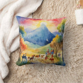 水彩自然芸術 クッション (ブランケット)