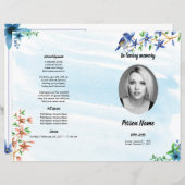 水彩自然 |葬儀プログラムテンプレート (正面/裏面)