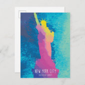 水彩自由の女神 ポストカード (正面/裏面)