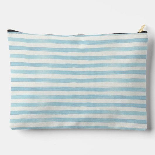 水彩自転車かわいらしストライプのパーソナライズされた アクセサリーポーチ (裏面)