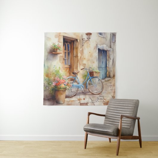 水彩自転車アートタペストリー タペストリー (インサイチュ)
