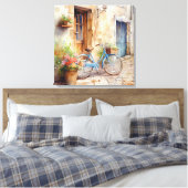 水彩自転車キャンバスアート キャンバスプリント (インサイチュ (寝室))