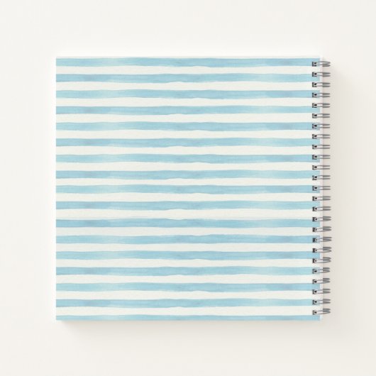 水彩自転車旅かわいらしストライプの行ジャーナル ノートブック (裏面)