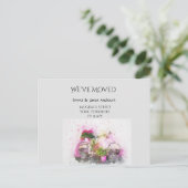 水彩自転車、我々は引っ越したアナウンス ポストカード (スタンド正面)