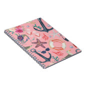 水彩航海のいかりヒトデ模様 ノートブック (右側)