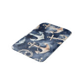 水彩航海のいかり海ネイビー バスマット (アングル)