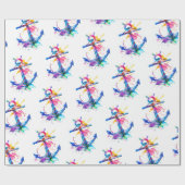 水彩航海のいかり ラッピングペーパー (フラット)