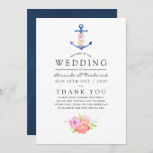 水彩航海のをテーマにしたフローラ結婚いかり プログラム (正面/裏面)