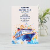 水彩航海のビーチクルーズパ結婚ーム 招待状 (スタンド正面)