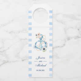 水彩航海のフローラいかりビーチ結婚式 ボトルネックタグ