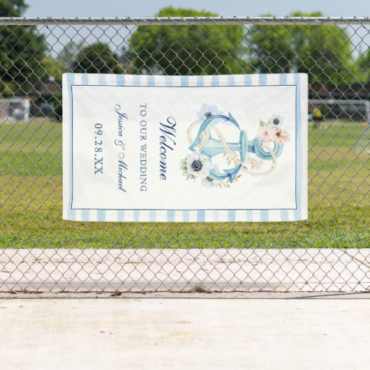 水彩航海のフローラいかりビーチ結婚式 横断幕 (インサイチュ)