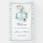 水彩航海のフローラいかりビーチ結婚式 横断幕 (縦)