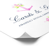 水彩航海のブライダルシャワーカードとギフト ポスター (角)