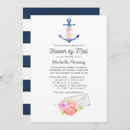 水彩航海のブライダルシャワーby郵便 招待状