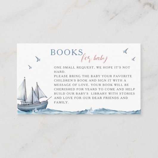 水彩航海の男の赤ちゃんベビー エンクロージャーカード (正面)