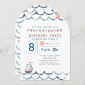 水彩航海の誕生会 招待状 (正面/裏面)