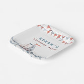 水彩航海の誕生日パーティーモノグラム ペーパープレート (傾斜あり)