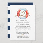 水彩航海ウェディング縮小ゲストリスト 案内状 (正面/裏面)