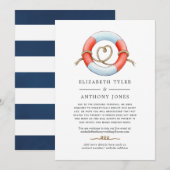 水彩航海ウェディング　ゲストリスト縮小 案内状 (正面/裏面)