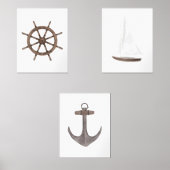 水彩船ホイールセーリングボートいかり 航海の (正面)