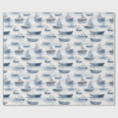 水彩船包み紙 ラッピングペーパー (フラット)