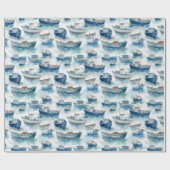 水彩船包み紙 ラッピングペーパー (フラット)