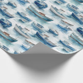 水彩船包み紙 ラッピングペーパー (角)