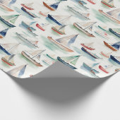 水彩船包み紙 ラッピングペーパー (角)