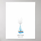 水彩船舶指紋認証ゲストブック ポスター (正面)