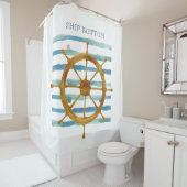 水彩船車アートビーチ休暇レンタル シャワーカーテン (インサイチュ)