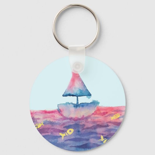 水彩船 キーホルダー (正面)