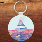 水彩船 キーホルダー (正面)