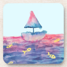 水彩船 コースター