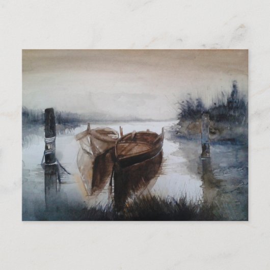 水彩船 ポストカード (正面)