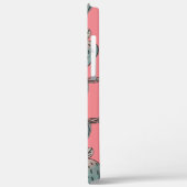 水彩色いちごピンクモノグラムのブルー Case-Mate iPhoneケース (裏面 / 左)