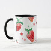 水彩色いちごピンク&レッド色彩の鮮やかベリー マグカップ (左)
