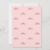 水彩色いちごボウズ2つの甘い2番目の誕生日 招待状 (裏面)