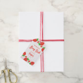 水彩色いちご女子ベビーシャワー感謝していユーズ ギフトタグ (より糸付き)