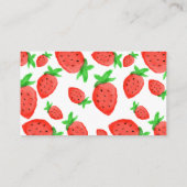 水彩色いちご赤ちゃんシャワーおむつラッフル エンクロージャーカード (裏面)