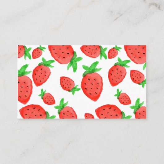 水彩色いちご赤ちゃんシャワーおむつラッフル エンクロージャーカード (裏面)