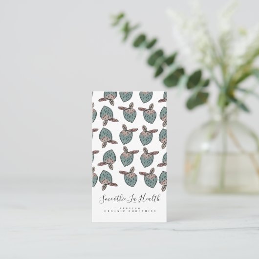 水彩色いちご鳩名刺 名刺 (スタンド正面)