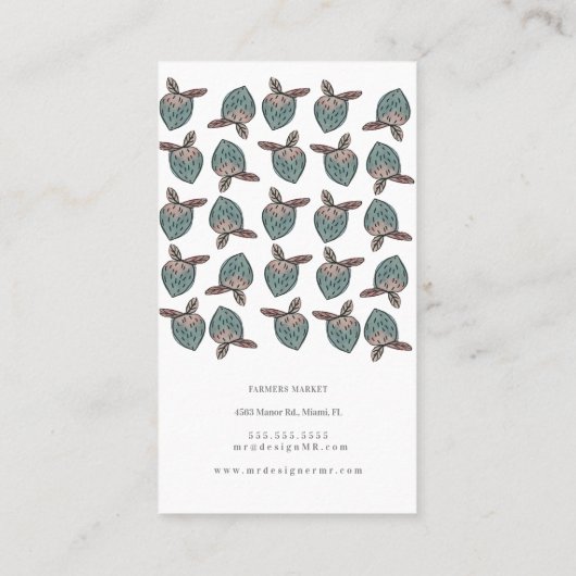 水彩色いちご鳩名刺 名刺 (裏面)