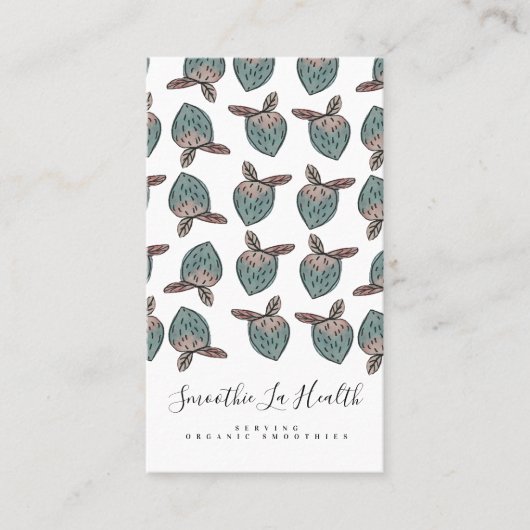 水彩色いちご鳩名刺 名刺 (正面)