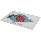 水彩色かわいいラディバードと青い野生の花 カッティングボード (角)