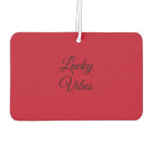 水彩色かわいいラディバードと青い野生の花 カーエアーフレッシュナー (裏面)