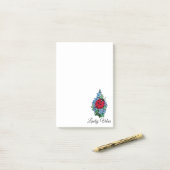 水彩色かわいいラディバードと青い野生の花 ポストイット (デスク上)